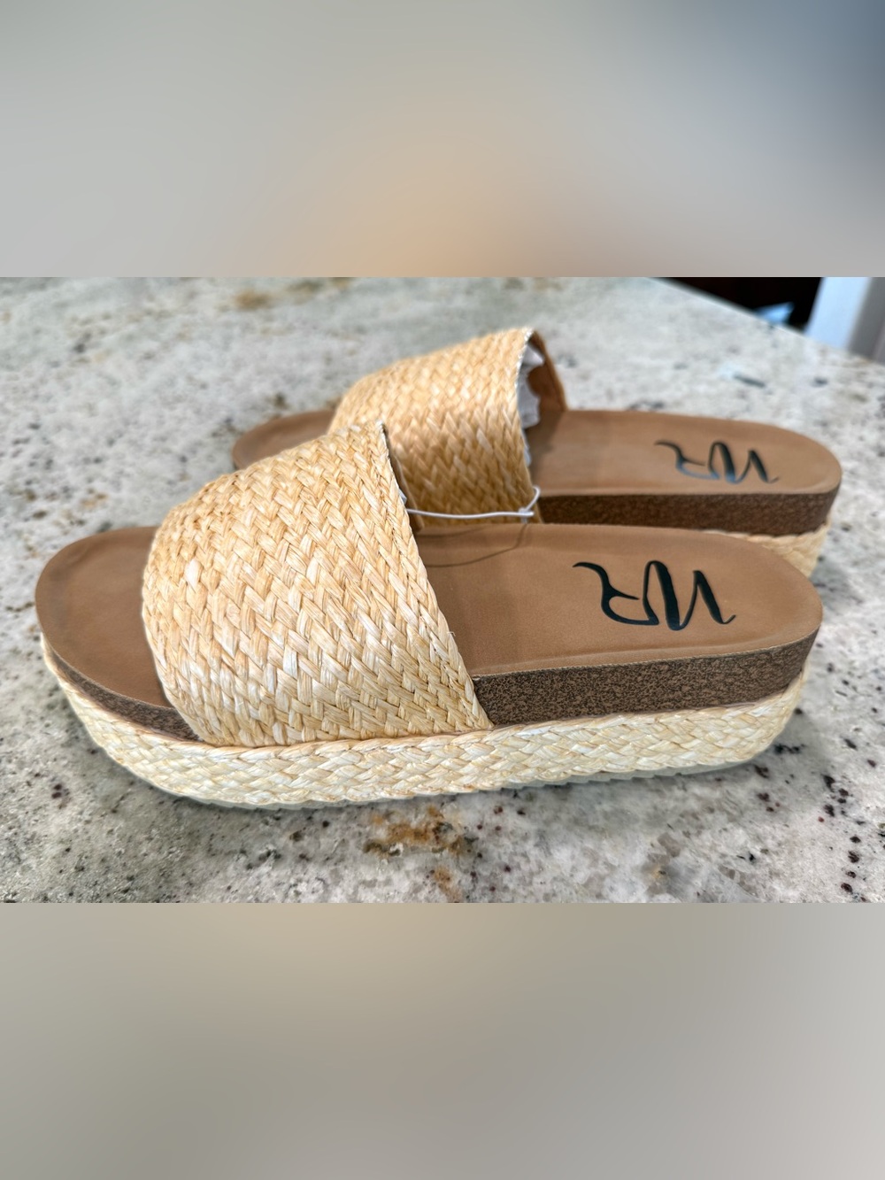 NOT RATED Platform SANDALS in Natural NEW